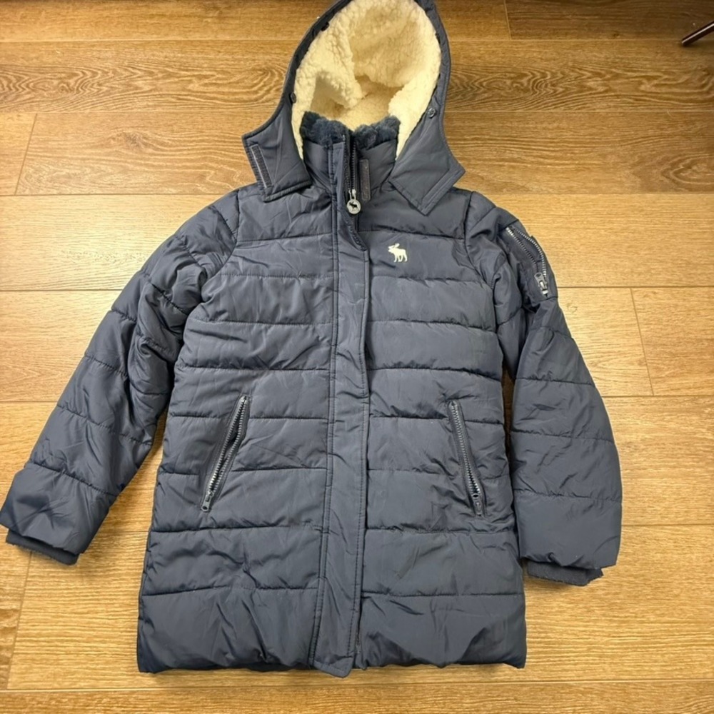Abercrombie Kids Girls Insulated Puffer Parka Jacket Navy Blue 13/14 Outdoors